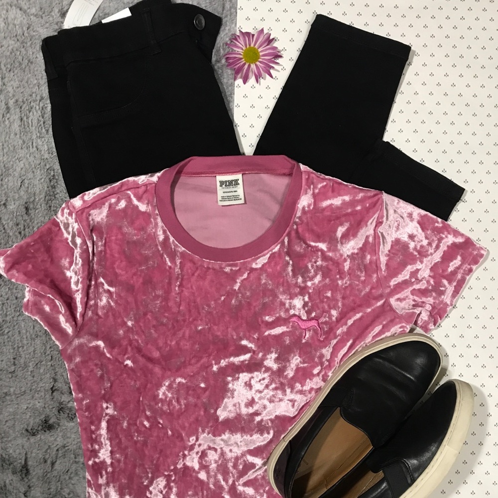 Pink Victoria Secret pink scoop neck crop sz Small